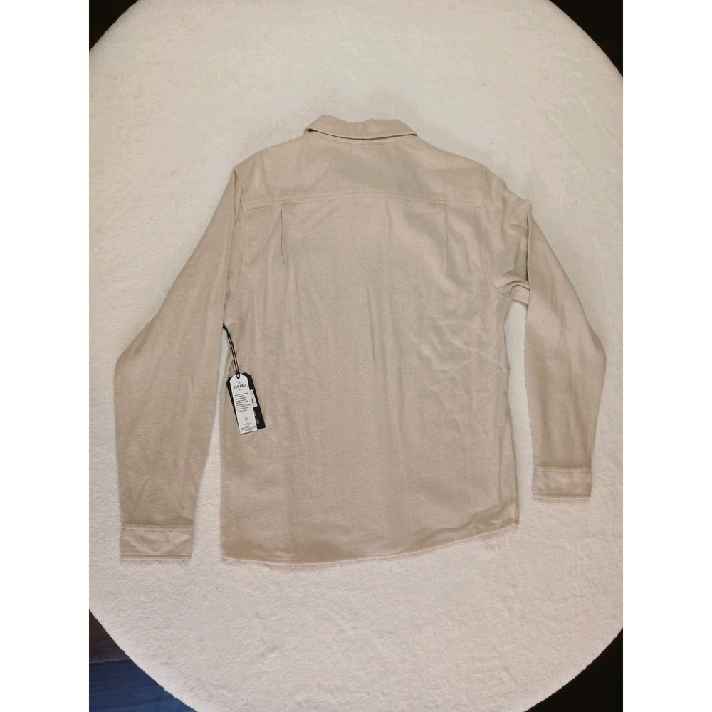 NWT Mens Roark Crossroads Organic Cotton Flannel $75 M Fossil White Classic Fit - Picture 5 of 6